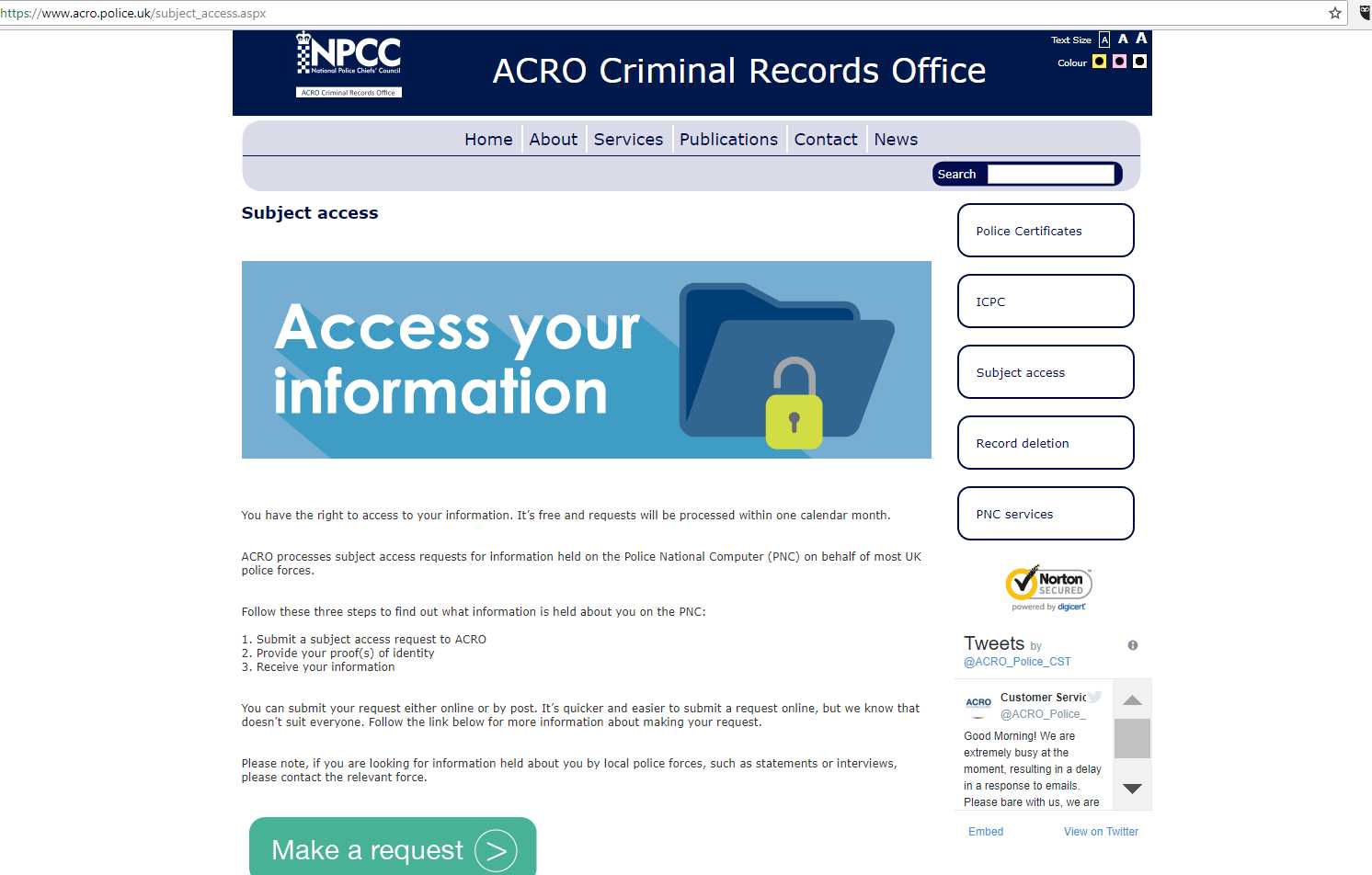 Police Records Subject Access Request Unlock