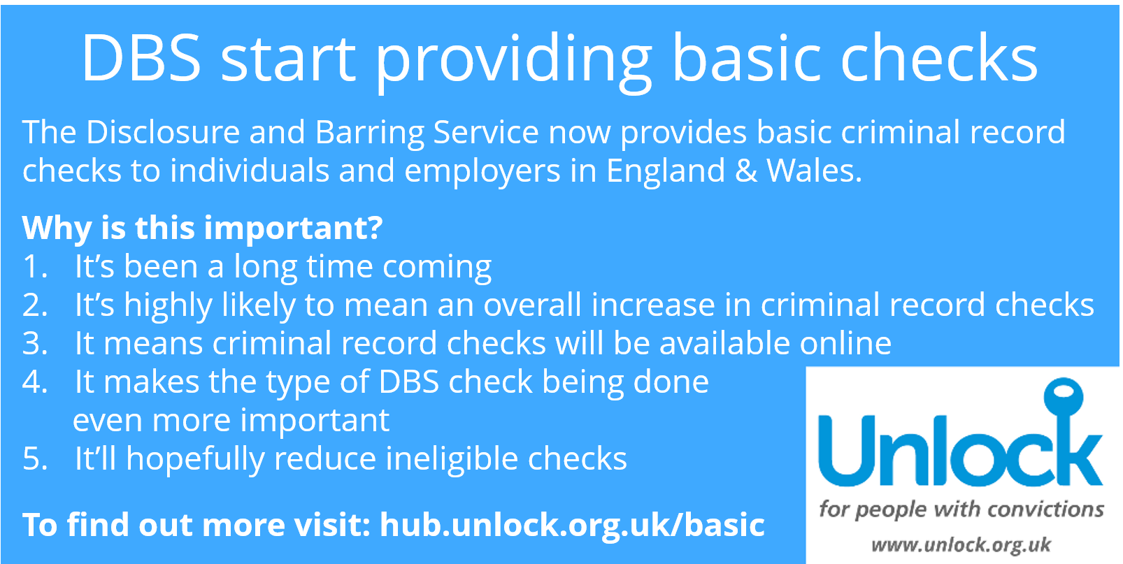 Basic Criminal Record Checks Launched Today By The DBS Unlock Basic Criminal Record Checks Launched Today By The DBS Unlock