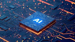Processor chip with AI written on it
